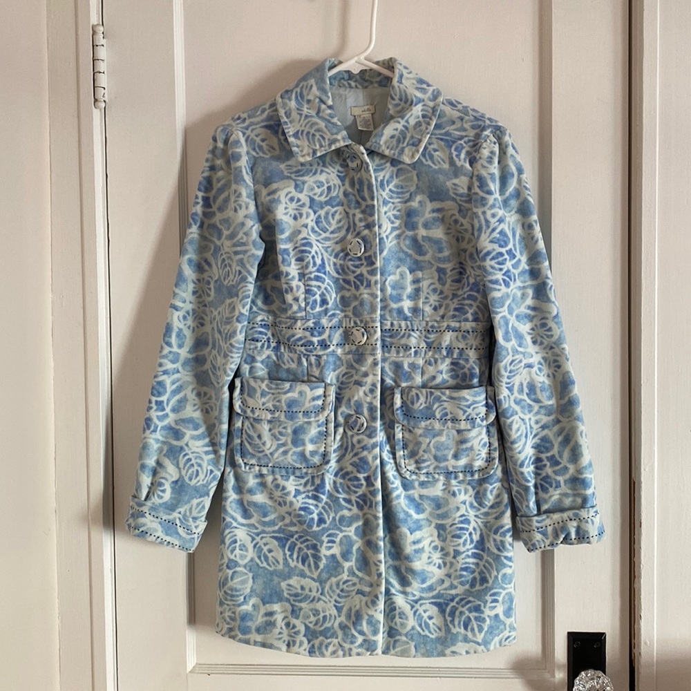 Floral spring pea coat